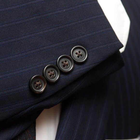 Brooks Brothers Men's‎ Sportcoat Jacket Wool Blazer 46R Made Italy Navy Striped - Picture 8 of 14